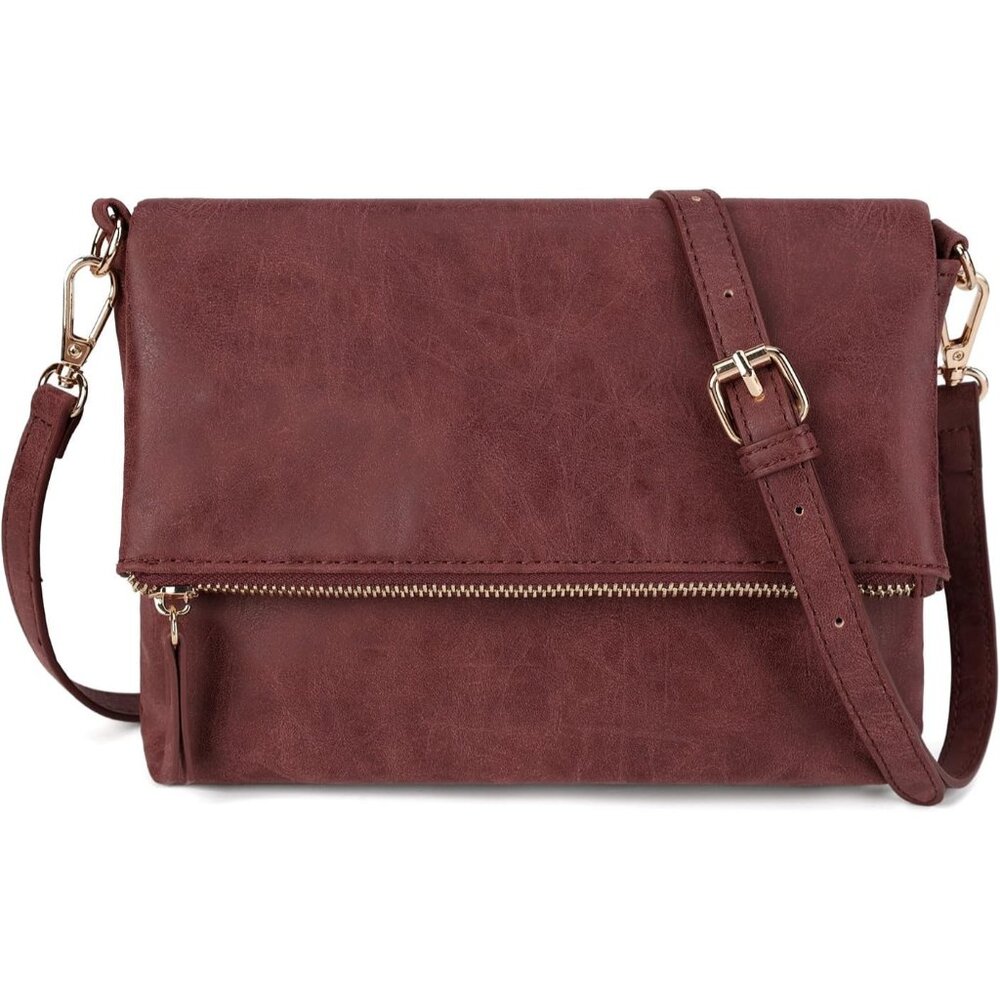〽️Women Maroon Multi-Functional Wristlet Crossbody Purse Shoulder Bag